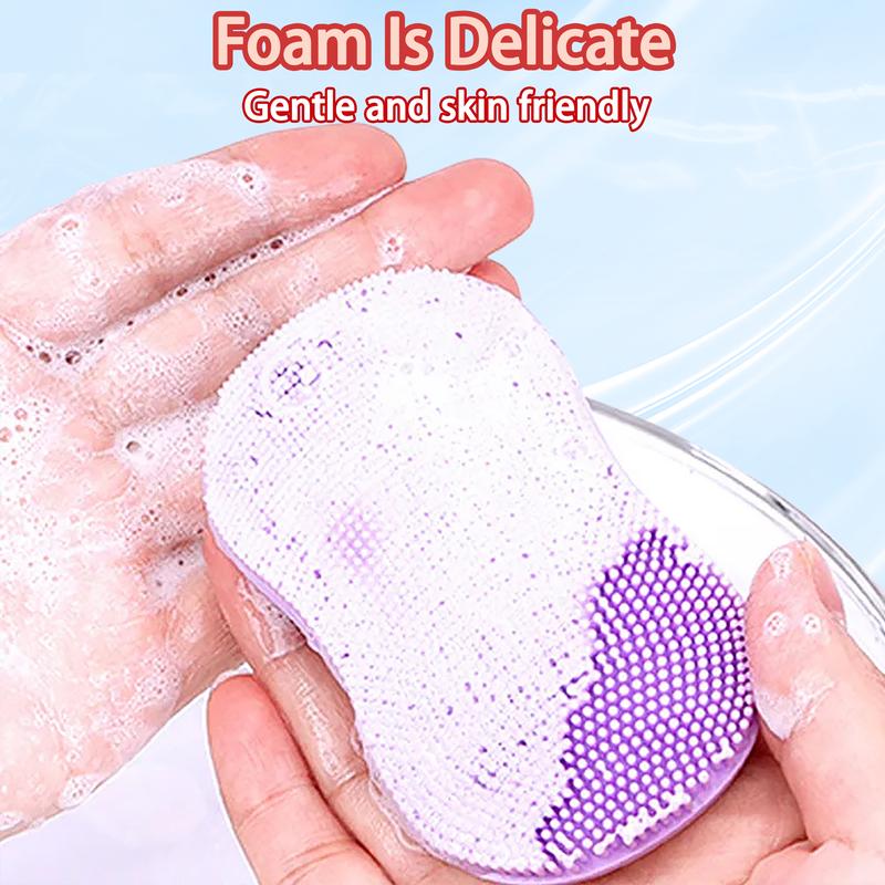 Product Introduction of 3pcs(1pc of each color) Face Scrubber Mini Facial Brush Silicone Wash Exfoliator Finger Glove Pads Handheld Cleansing Brushes Tool for Skin Care Deep Clean Blackhead Acne Pore Removal 5
