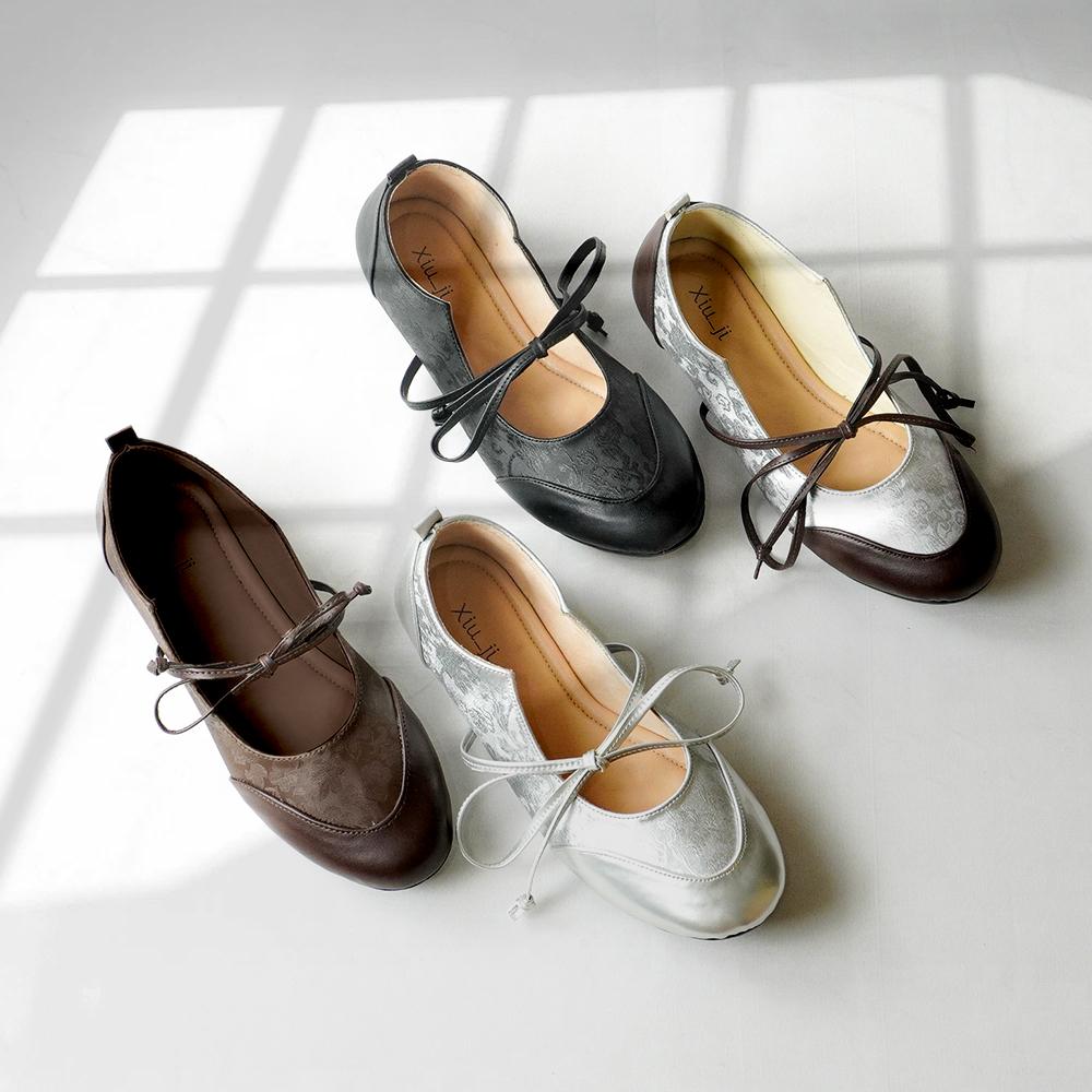 Xiuji - Arabela Flatshoes Wanita Aesthetic Nyaman Trendy Bahan Sintetis Premium Sol Karet Anti Slip Size 37-40