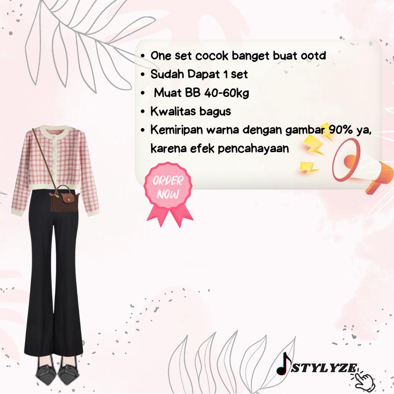 Delona Hijab Set 3in1 Cardigan / Celana Cutbray / Pashmina Setelan Anak Remaja Wanita import Kekinian SZ26 6