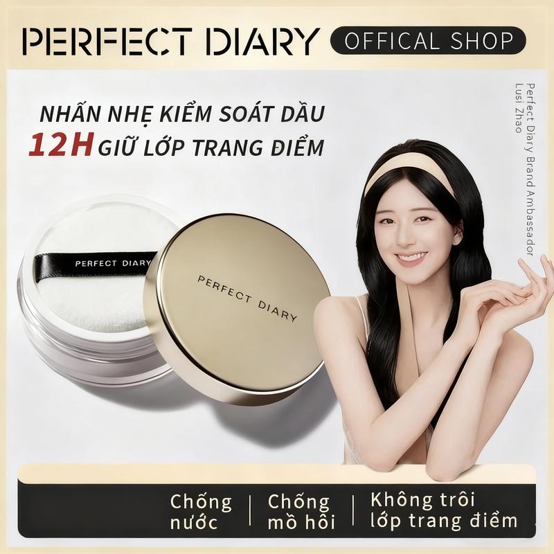 PERFECT DIARY phấn phủ kiềm dầu lên đến 12h chống thấm nước phù hợp với mọi loại da 7g