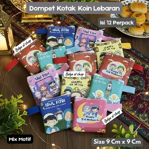 Isi 12 Pcs Dompet Kotak Kecil Edisi Lebaran Natal Implek Wadah Uang dan Kartu kecil