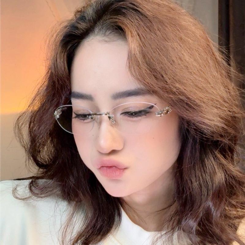 M72 KÍNH M.IU KHÔNG VIỀN FORM OVAN THỜI TRANG PHÙ HỢP NỮ GƯỚNG MẶT NHỎ