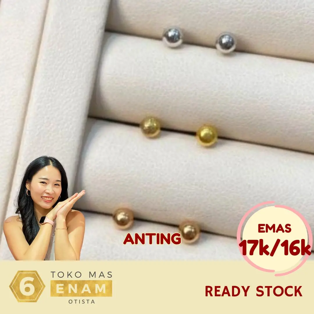 Anting Giwang Emas Pleniss Collection - Rosegold 17k / Whitegold 17k / Yellowgold 16k