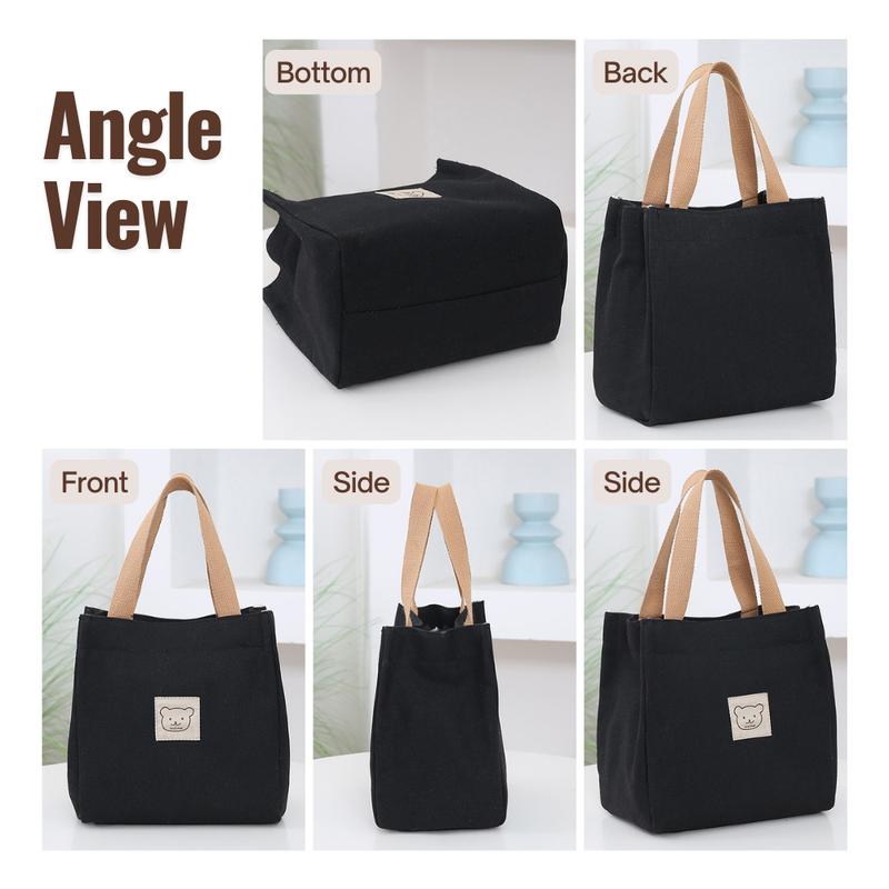 Product Introduction of JoY 1981 READY STOCK Zipper Bear Canvas Tote Bag Handbag Lunch Bag High quality casual Kanvas Beg Tangan Wanita Kecil Murah 21