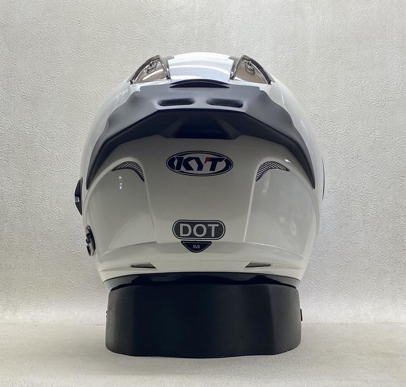 KYT Galaxy Flat R Solid White I Flat Visor Iridium I Spoiler - Helm Half Face Motorcycle 8