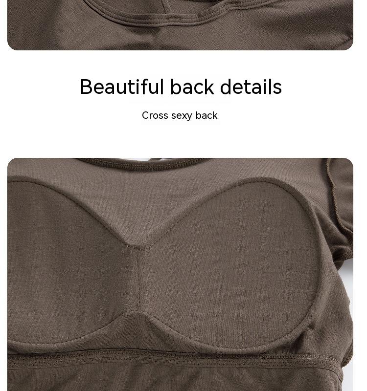 Product Introduction of Selene Bra Padded Top Crew Neck T-shirt Top 18