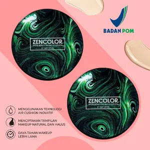 BPOM Bedak Glowing Zencolor Air Cushion CC cream tahan lama Waterproof Foundation