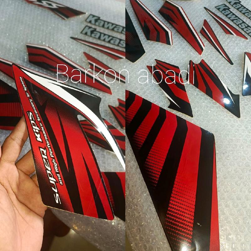 lis striping stiker body montor NINJA SS ZEBRA warna merah ferari dan maron tahun 2014 2015 2