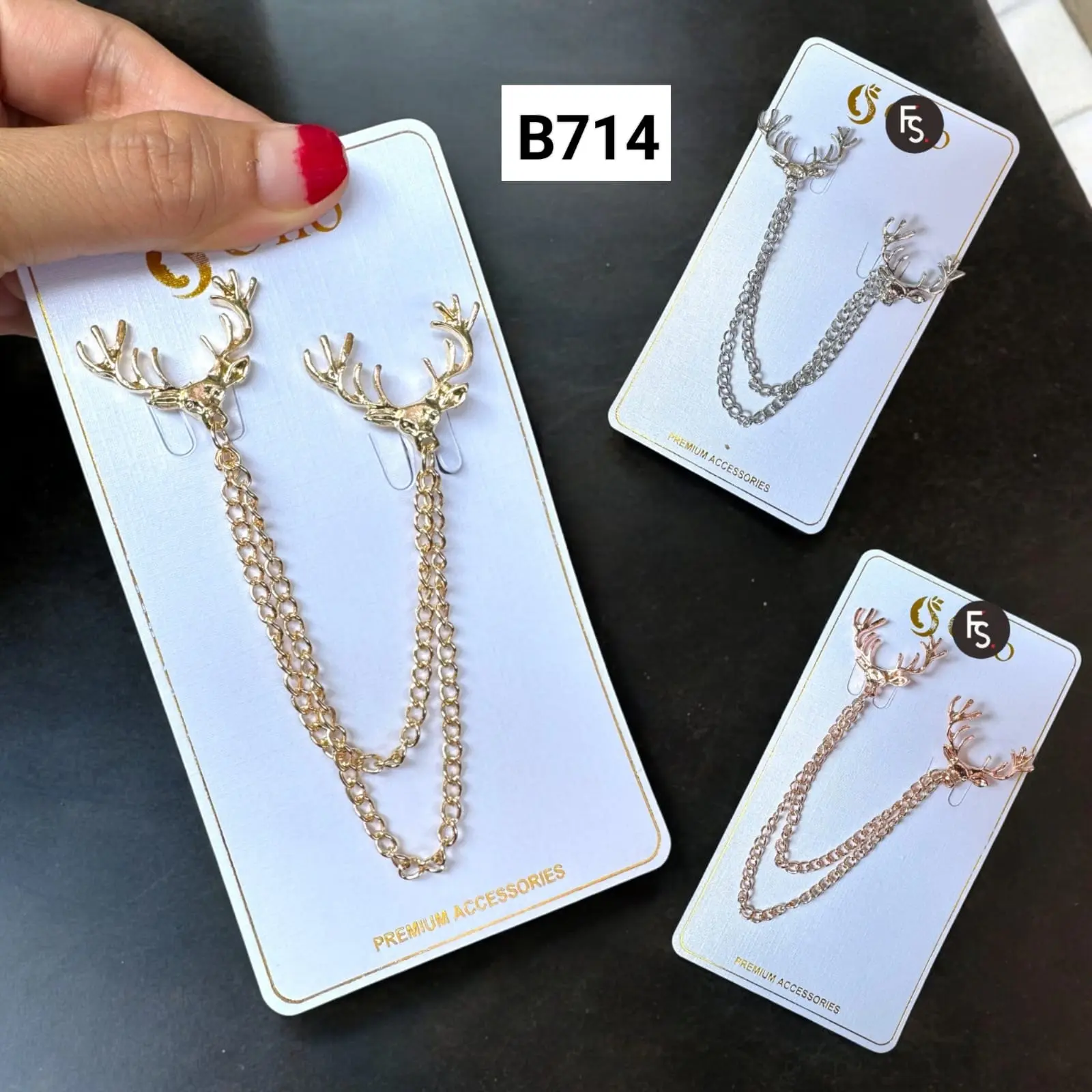 BEST SELLER Bros Pin Rantai Magnet Kuat untuk Pakaian dan Aksesoris - Clips B712, B117