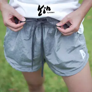 Women KIN Shorts Mid-Rise Lined Ripstop Running Gym | Celana Pendek KIN motif garis untuk Lari Gym Wanita