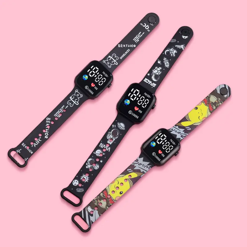 Kartun Lucu Anak-Anak Perempuan Laki-Laki Jam Tangan Pelajar Anti-Jatuh Lucu Fashion Semua Pertandingan Jam Tangan Hadiah Anak-Anak 1