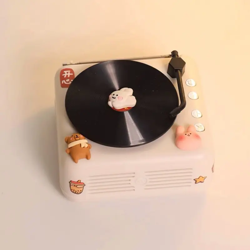 Cute Retro Aesthetic Vinyl Bluetooth Speaker Valentines Day Gift Idea