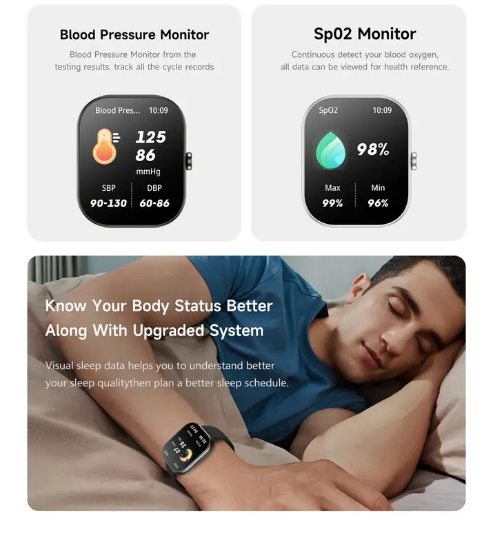 [NEW] WISELION W10 Precise Heart Smartwatch Sport - All Day Power -  Bluetooth Fitness Tracker - IP68 Anti Air 5