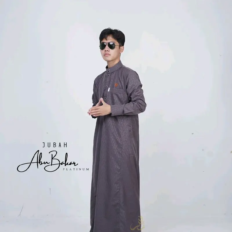 Jubah Slimfit Abu Bakar  Platinum Royal - Gamis Umroh Muslim Pria 4