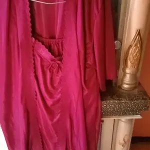 SET BAJU TIDUR WANITA KIMONO SATEN TRICOT LINGERIE 2 IN1.LUARAN /DALAMAN . Daster Satin Piyama