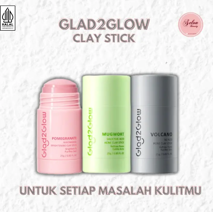 GLAD2GLOW Claystick Masker Wajah untuk Kecantikan