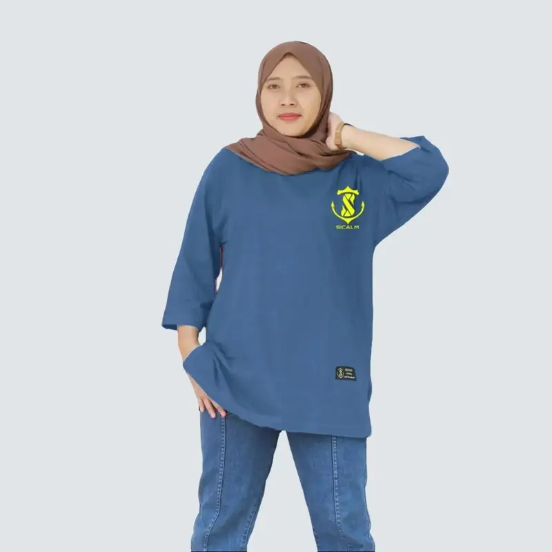 kaos oversize wanita sicalm jumbo lengan panjang premium kaos polos terbaru bahan katun combed 24s tebal adem lembut soft atasan wanita hijab basic muslimah blouse cewek gemoy terlaris Baju Dewasa Oblong 0