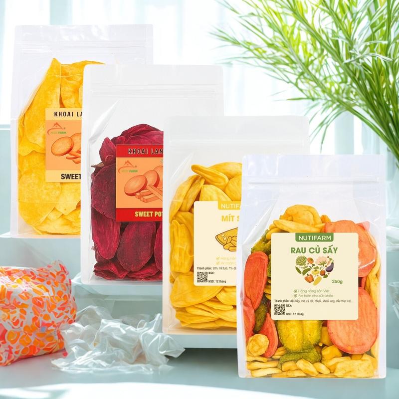 Hoa quả sấy khô thập cẩm MIDIFARM gạo lứt rong biển Snack Ăn Vặt đặc sản đà lạt