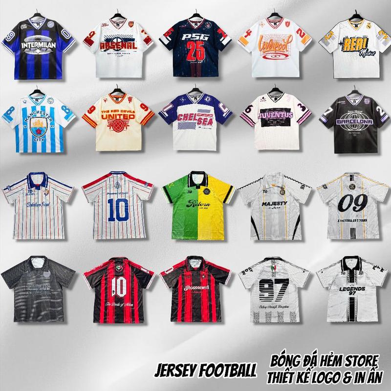 Áo JERSEY Bóng Đá CỔ ĐIỂN RETRO vải Lưới cao cấp Unisex Thoáng Mát Local Brand 2025
