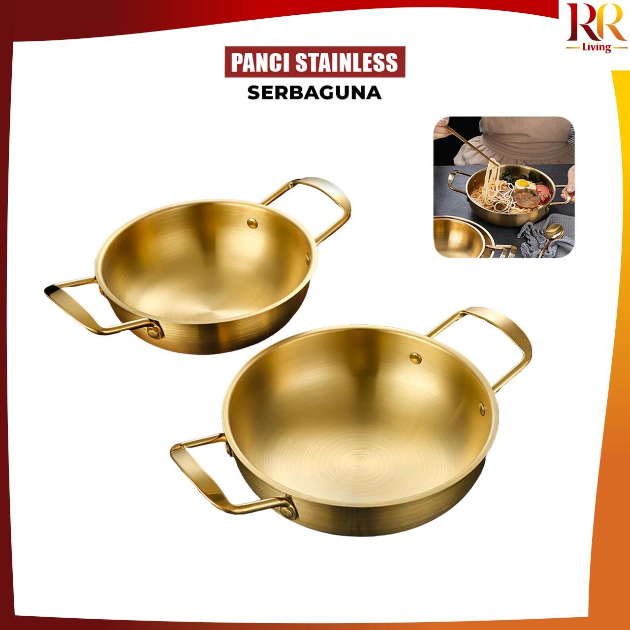 [COD] RR C1216 Panci Masak Sop Ramen Korea Pot Premium Anti Lengket / Panci Serbaguna Ramyun Bahan Stainless Gold Noodle Universal