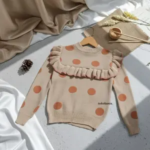 tokokania_SWEATER RAJUT RUFFLE MOTIF POLKADOT 1-6 TAHUN LENGAN PANJANG KOREAN STYLE