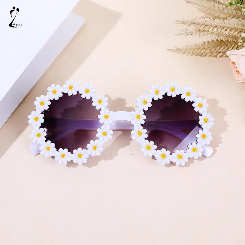 【lingerly】Kacamata Hitam Anak Perempuan Kacamata Hitam Bunga Indah Touring Seaside Daisy Sunglasses Z 4