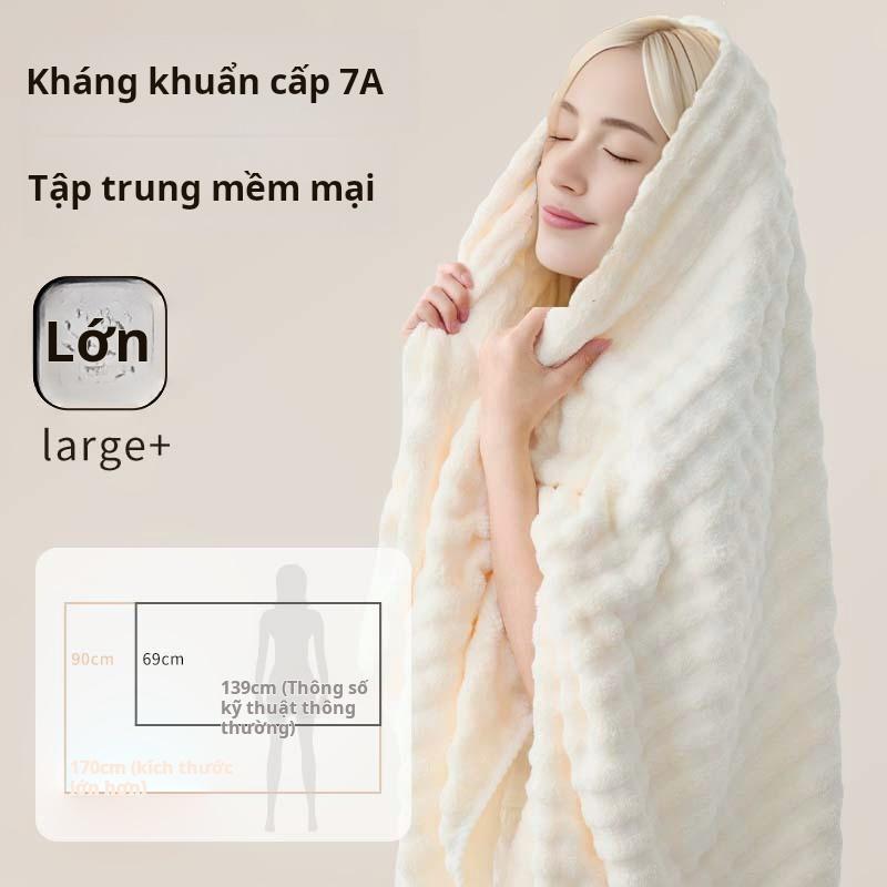 Khăn Tắm Lông Cừu San Hô Gợn Sóng Kháng Khuẩn Và Khử Mùi 7A Rộng Và Mở Rộng Hút Nước Mạnh Không Xơ Vải Thích Hợp Cho Nam Và Nữ Khăn Tắm 70 * 140 Khăn 35 * 75 Đi Kèm mũ tắm