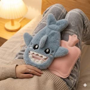 Comprensa Suave Caliente - Muñeco de Tiburón Diseño Adorable para Alivio de Calor en Casa y Viajes