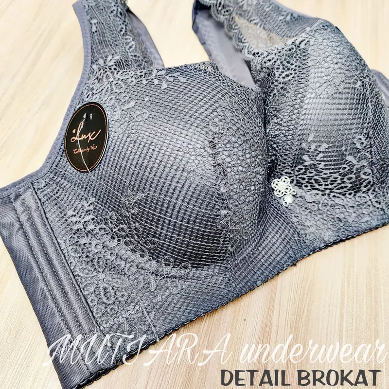 Bra Sayap Lebar TALLY 8117 Size 34-44 Cup C Pakai Kawat/Bra Penekan Lemak Sayap Lebar Pakai Kawat Bh Wanita Busa Tipis Brokat Katun 4