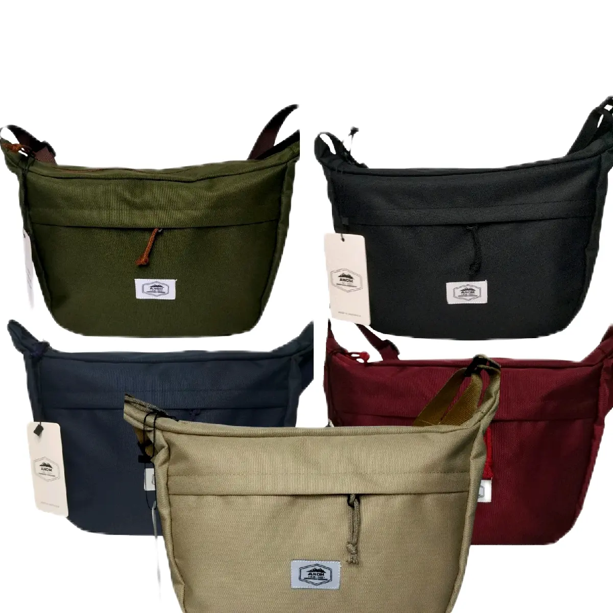 tas selempang Anom tas semangka pria wanita tascowok cuci kering grey checker slow respon anggun weatherproof minimalis