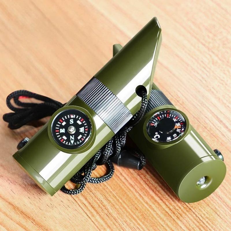 7 In 1 Peluit Outdoor Survival Multifungsi Peluit Emergency Darurat  7 Fungsi: Peluit  Kompas  Termometer  Kaca Pembesar  Reflektor  Dan Lampu LED Camping 6