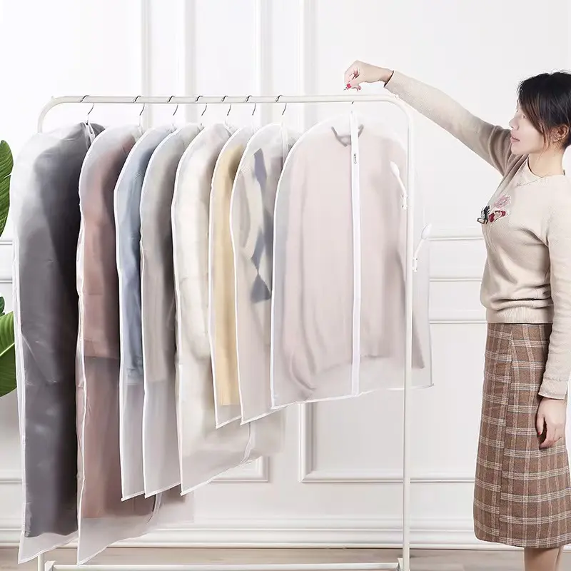 Transparent clothes dust cover clothing dust bag closed home coat suit thickened clothes dust cover