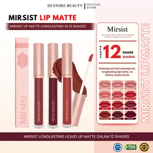 [ MIRSIST ] Mirsist Matte Lipgloss Lipstik 12 Shades Warna Waterproof, Longlasting & Sweatproof All Skin Tones Lipmatte