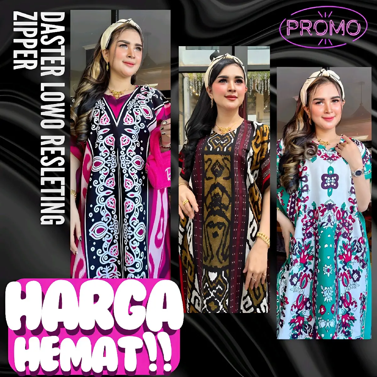 DASTER LOWO RESLETING DEPAN rayon tebal daster lowo jumbo bumil busui batik zipper warna random musi Musim panas Bunga Lembut