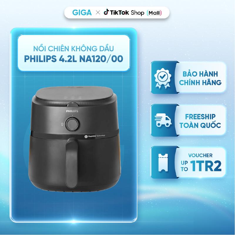  Nồi chiên không dầu Philips 4.2 lít NA120 00 - Công suất 1500W 