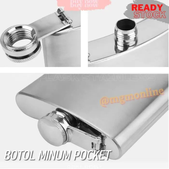 Botol pocket Stainless 168ml Hip Flask 6oz liquor botol minuman keras 2