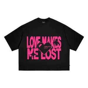 T-Shirt | Boxy Fit | Love Makes | Black| Timeless Circle