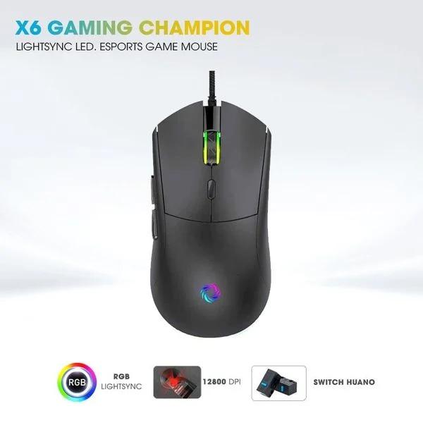 Chuột Gaming Có Dây Coolerplus X6 Champion - Màu đen