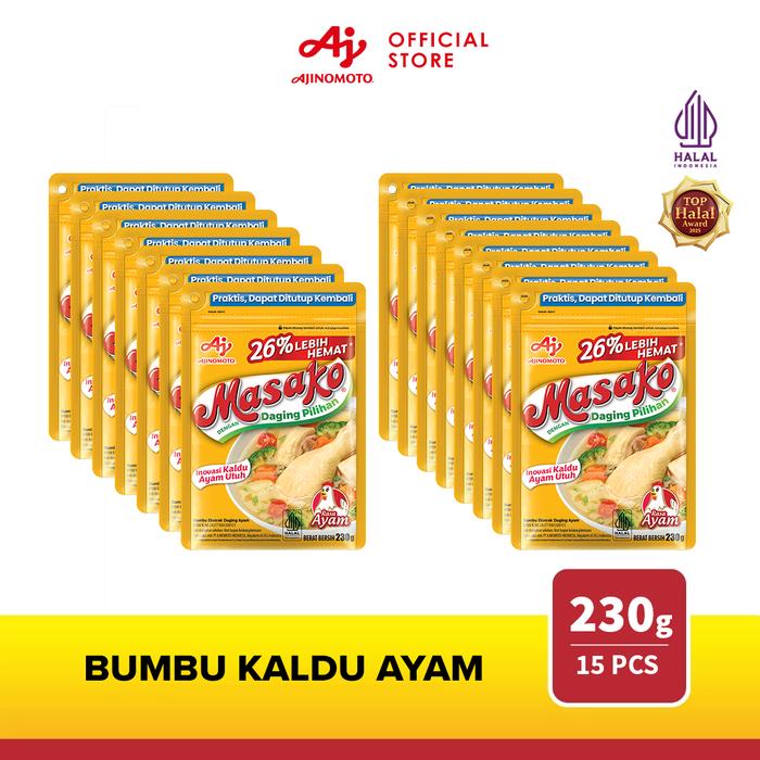 Gambar MASAKO Bumbu Kaldu Ayam Penyedap Rasa 230G (15pcs) - Dibuat Dengan Daging Ayam Asli Dan Rempah Pilihan dari Ajinomoto Official Store Kota Depok Tokopedia