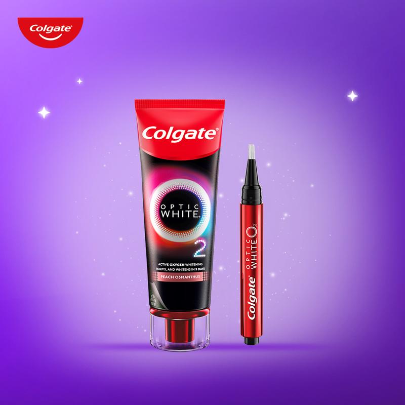 Colgate Optic White O2 Oxygen Whitening Toothpaste 85g (Peac - TikTok ...