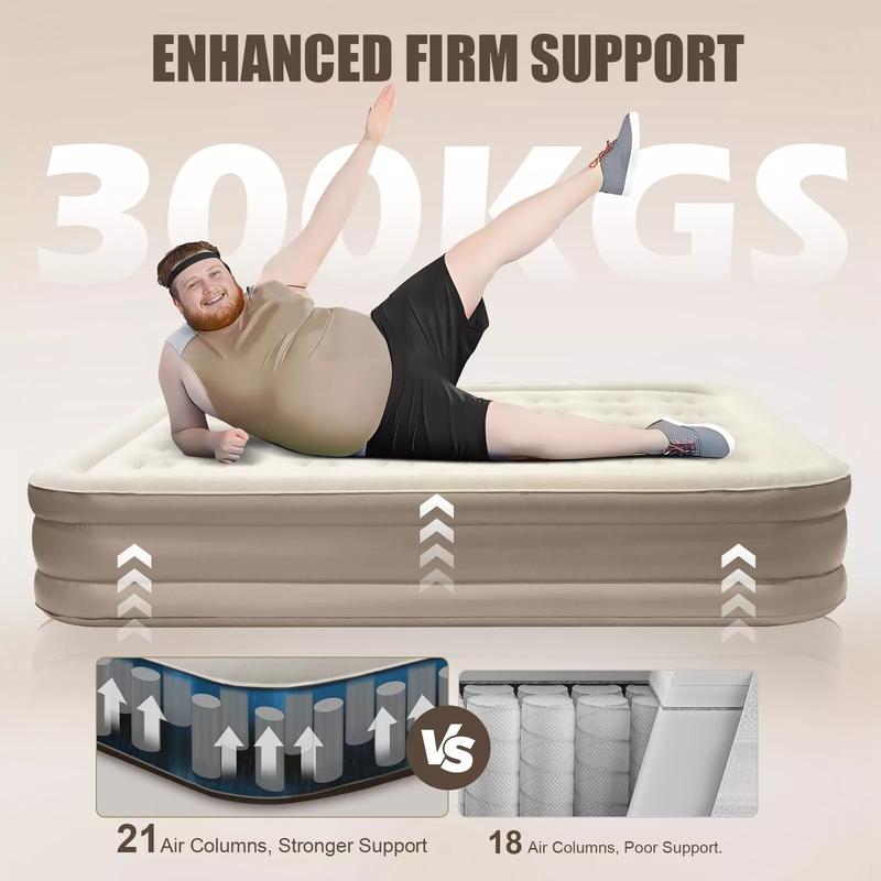 [70%OFF]King Inflatable Air Bed Mattress with Built-in Electric Pump High Raised Camping 4