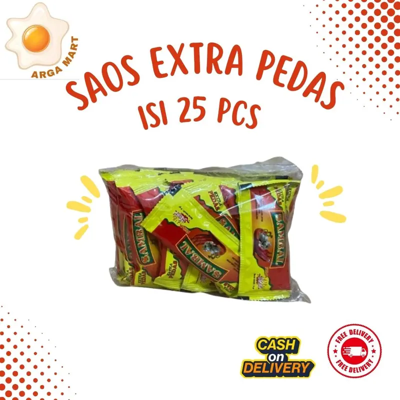 [KUNING] Sachet Saus Sambal Pedas 1 Pack Isi 25 Pcs Saos Tomat Praktis 0