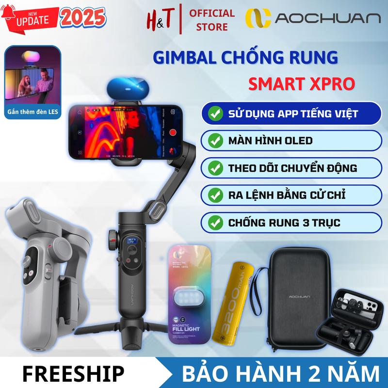 Gimbal SMART X PRO Tay Cầm Chống Rung Điện Thoại. Tích Hợp Sạc Không Dây.  Phụ Kiện Gậy Quay Phim Chống Rung Trang Bị Đèn Led Trợ Sáng... Selfie Chuyển Động Theo Vật Thể. gimbal smart gimbal  s5b rimbo  chống gimbal  đầu