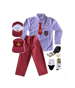 Setelan Seragam Sekolah SD Merah Putih Panjang Anak Laki-Laki Lengkap Usia 7-12 Tahun Free Topi Seragam SD