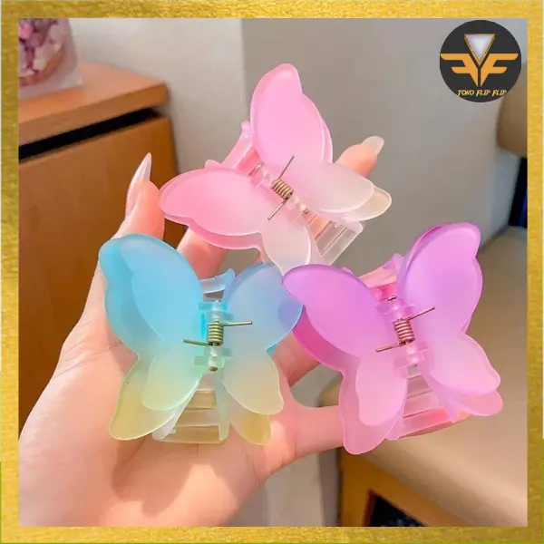 Jepitan Rambut Cakar Doff Model Kupu-Kupu Double Wings / Jepitan Jedai Salon Kupu Kupu / Butterfly Hairclaw 0