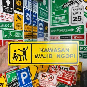 SIGN PETUNJUK RAMBU KAWASAN WAJIB NGOPI 10x30cm