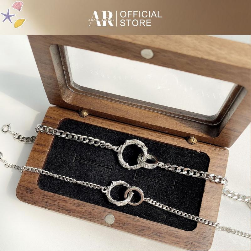 Lắc tay đôi Catus  nam nữ vòng tay bạc 925-Aura Silver-LĐ03