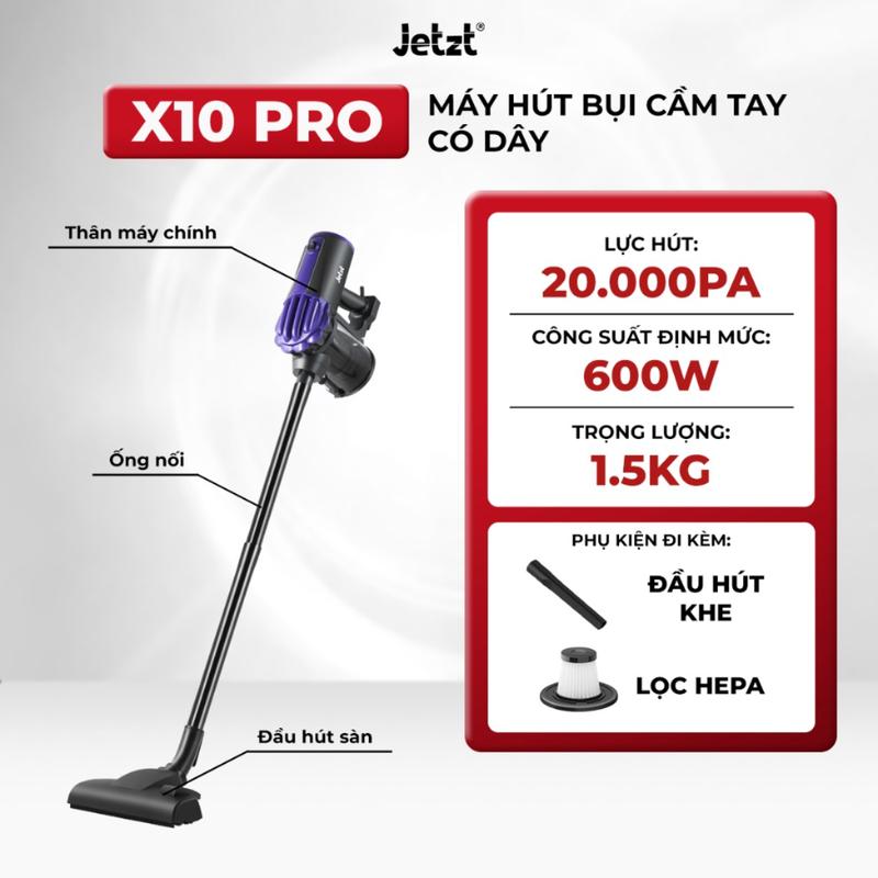 Máy hút bụi cầm tay có dây JETZT seri X, lực hút mạnh
