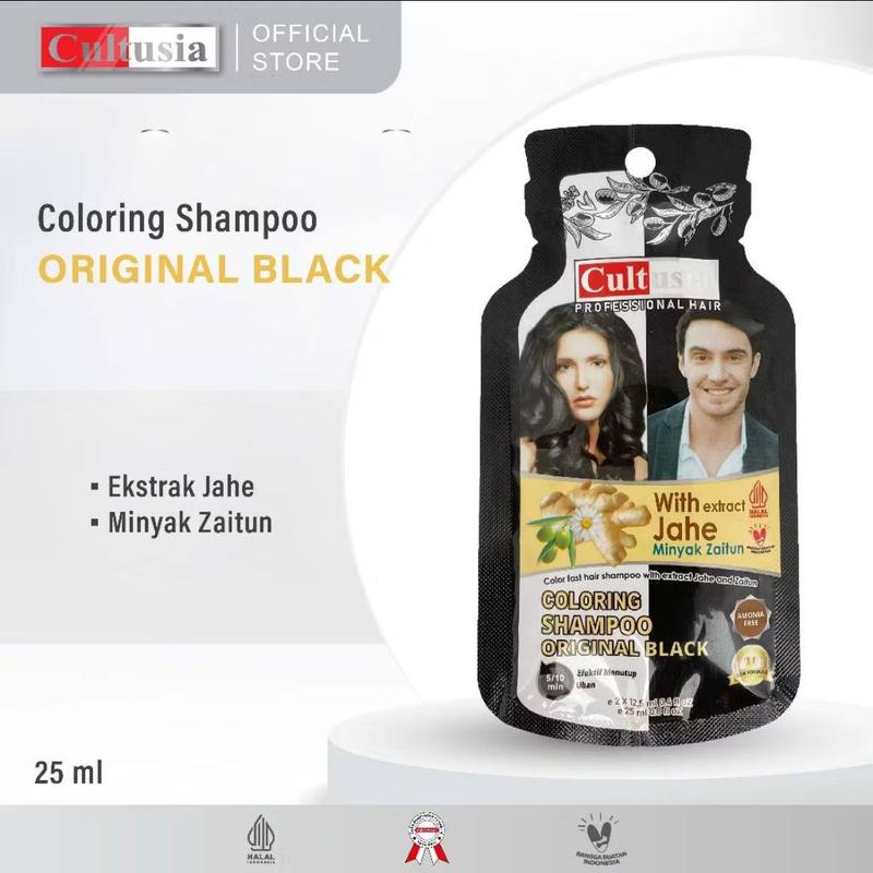 Cultusia Shampoo Original Black & Wood Brown Saset 25ml 1
