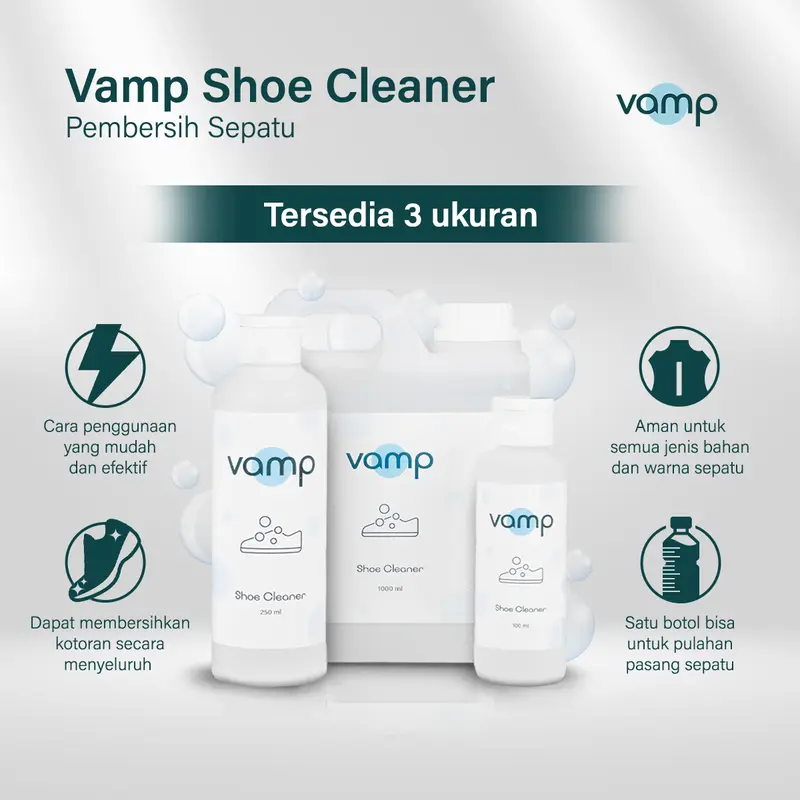 Vamp Shoe Cleaner 1 Liter | Pembersih Sepatu Sabun Cuci Sneakers Vamp Shoe Care 6
